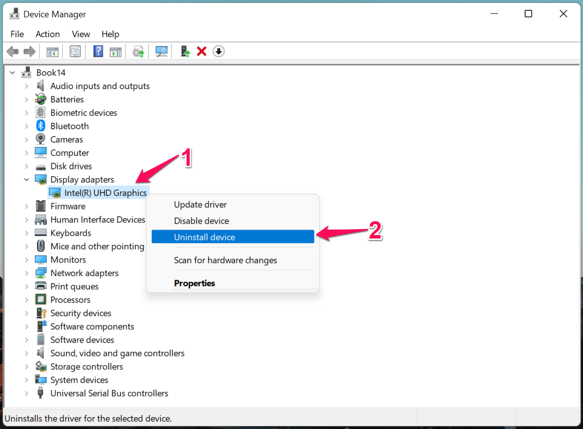 How to Fix BSOD Unexpected_Kernel_Mode_Trap in Windows 11? 18 4 - Uninstall The Graphuics Driver