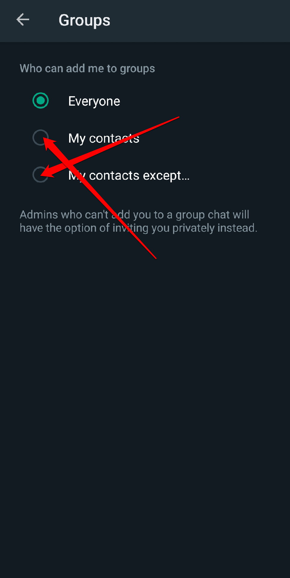 Stop People from Adding You to WhatsApp Groups
