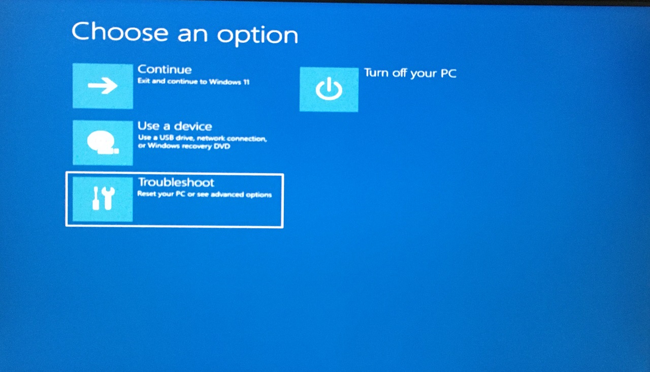 5 - Choose Troubleshoot