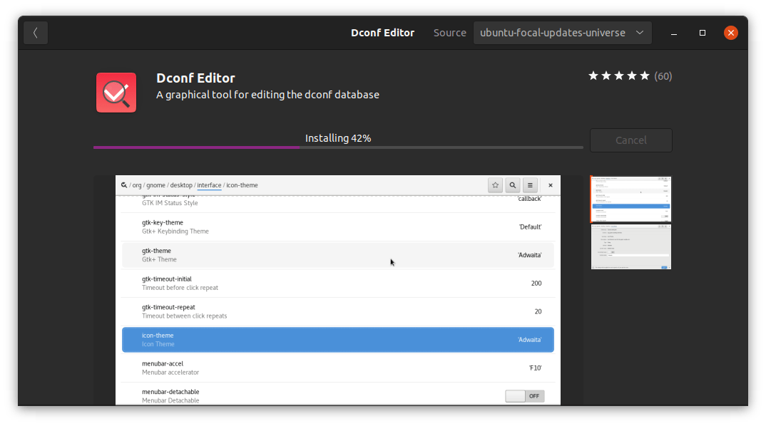 How to Disable Animations in Ubuntu? 11 (5) Dconf Editor is installing