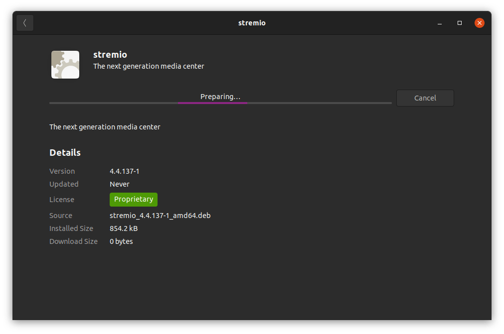 How to Fix Stremio Won't Open in Linux? 7 (5) Let the program prepare the package
