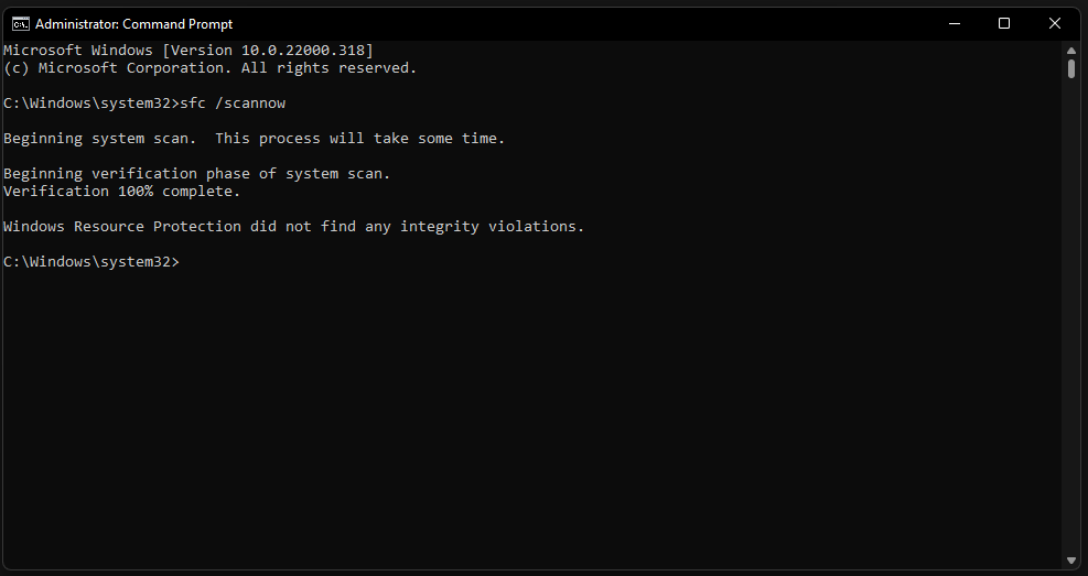How To Fix System Service Exception BSOD Error in Windows 11? 6 5 - No Corrupted FIles Found
