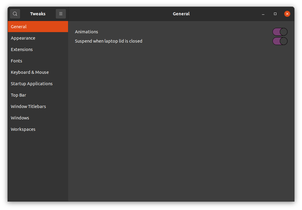 How to Disable Animations in Ubuntu? 6 (5) Open Tweaks