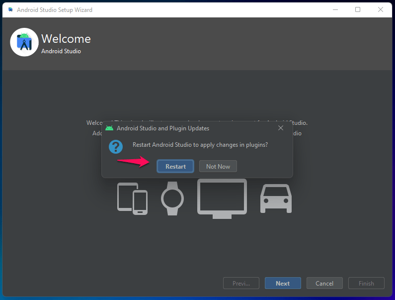 (5) Restart Android Studio