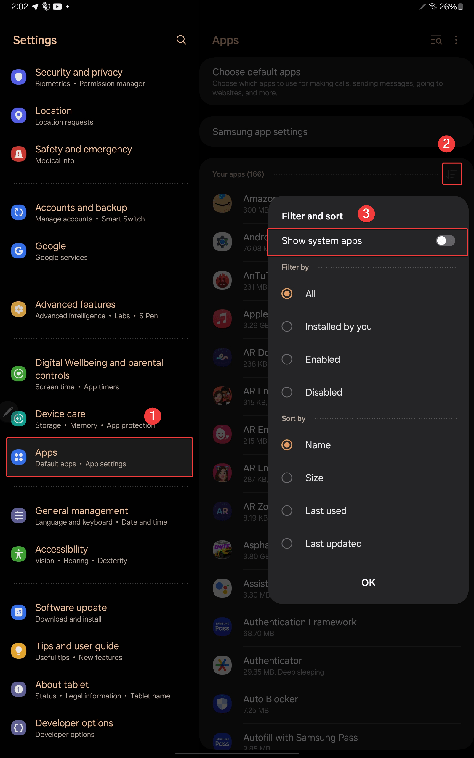 Fix: Moisture Detected in Charging or USB Port on Samsung Devices 4 Show system apps