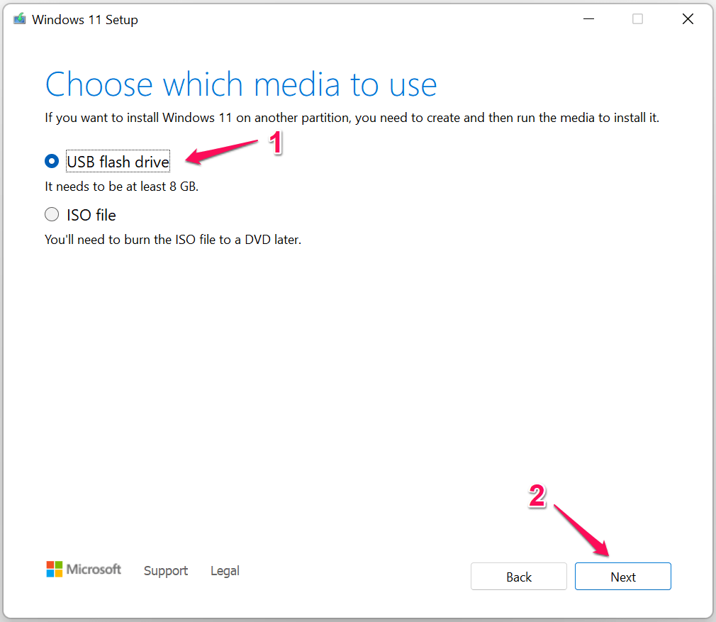 6 - Choose USB Drive