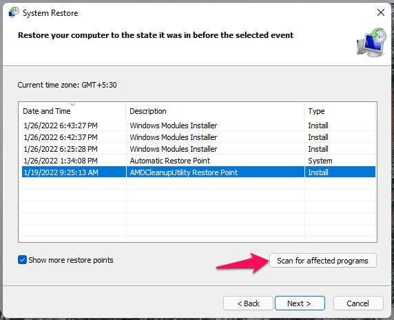 6 - Click To View Affected Programs