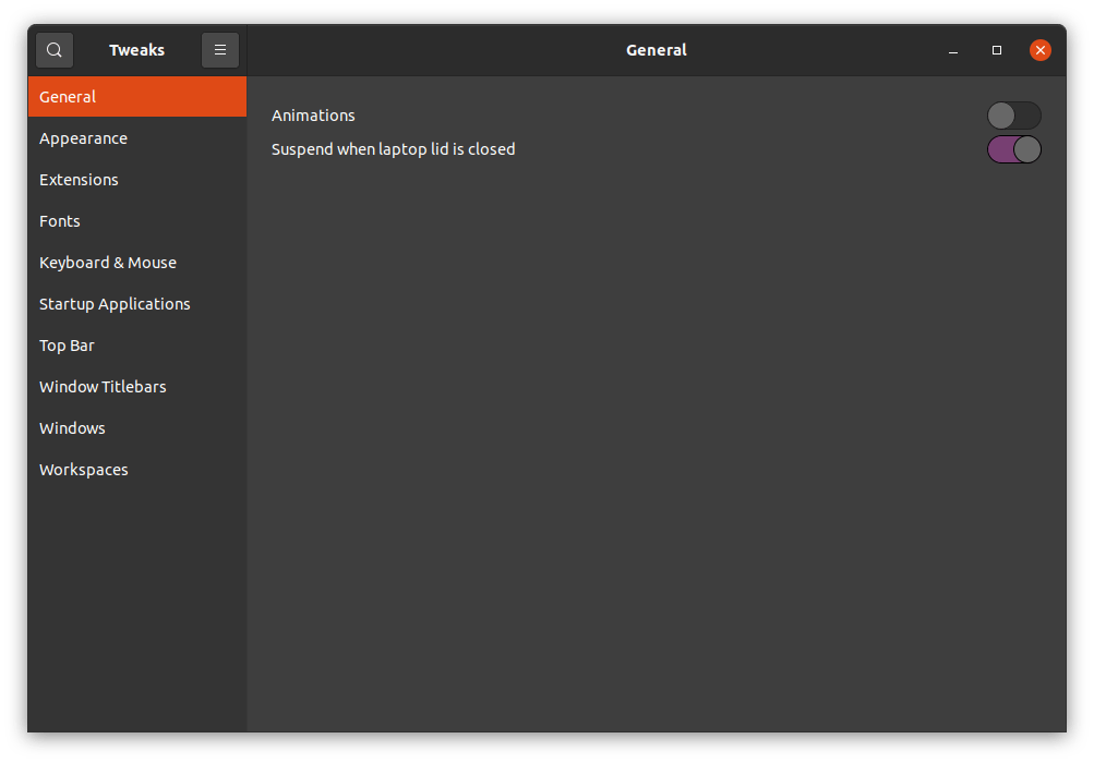 How to Disable Animations in Ubuntu? 7 (6) Click on Animations button
