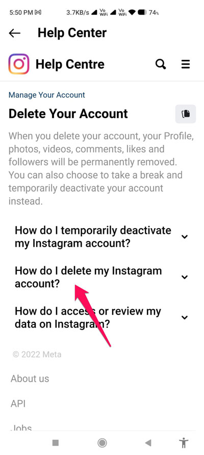 How to Temporary Disable an Instagram Account on Android? 6 Disable Your Instagram Account