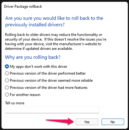 How To Fix System Service Exception BSOD Error in Windows 11? 12 7 - Choose a reason