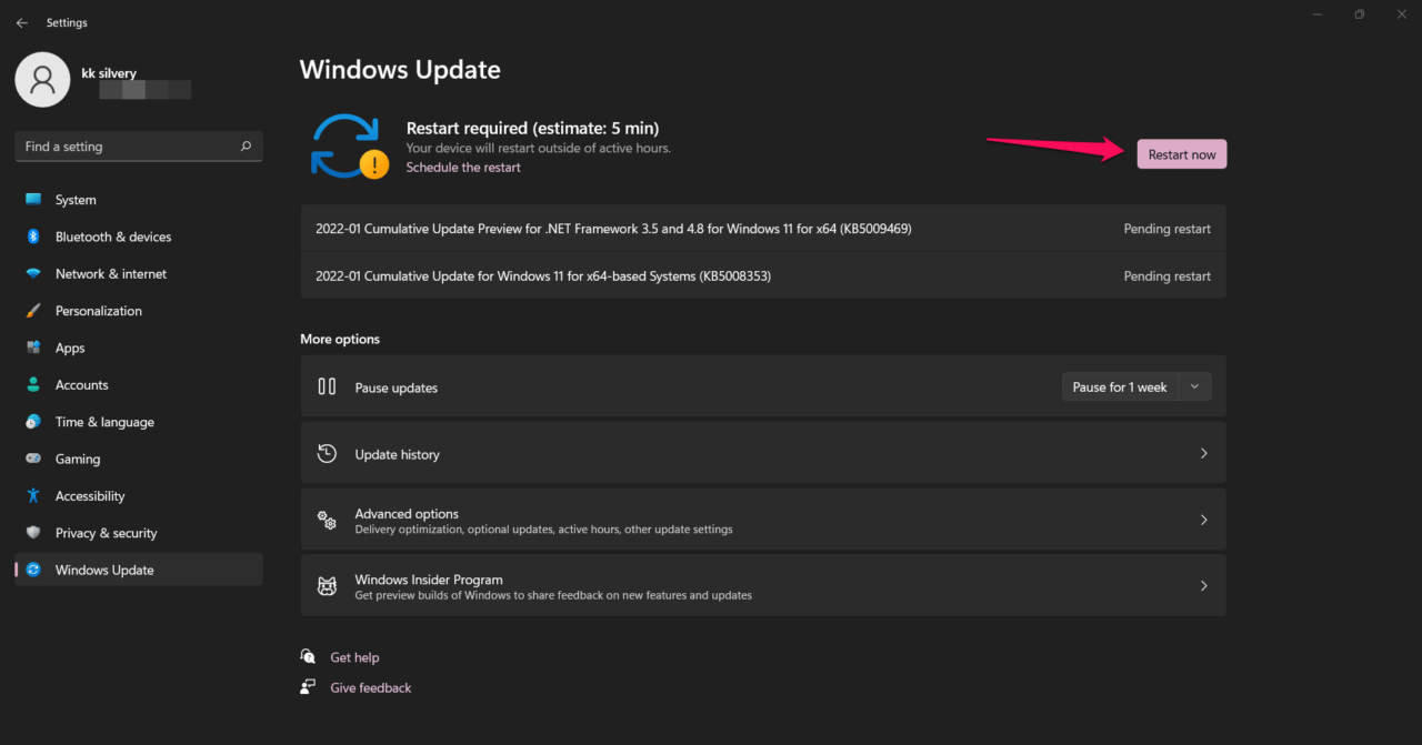 How to Fix Windows 11 Update Error 0x80248014? 41 7 - Click on Restart now