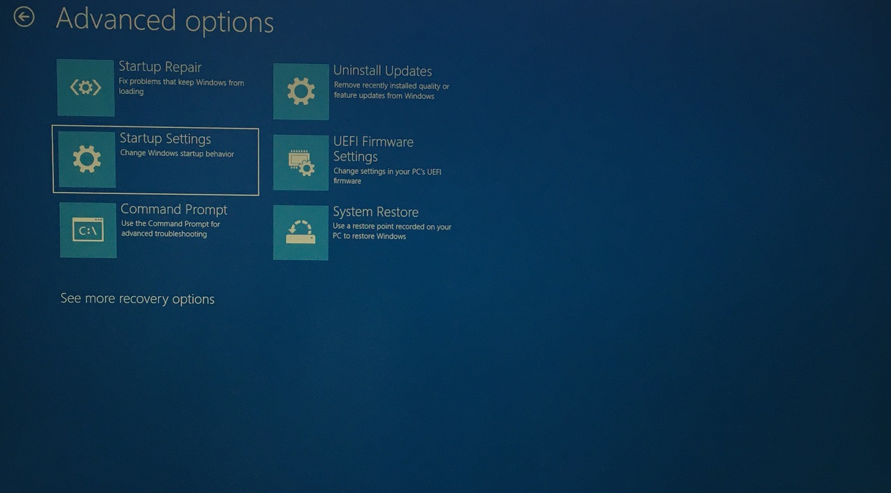 7 - Startup Settings
