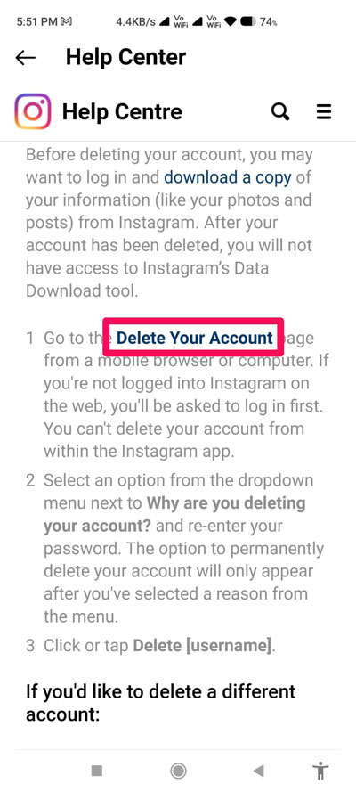 How to Delete an Instagram Account on Android? 7 Delete an Instagram Account