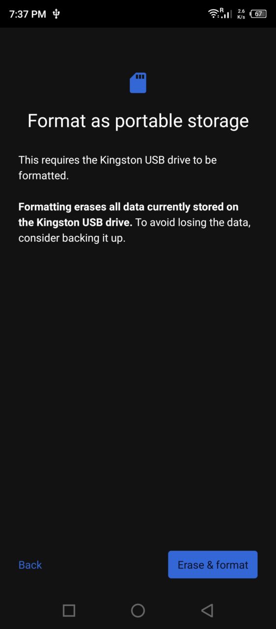 How to Fix corrupted USB Drive or SD Card? 23 (8) Tap Erase and Format