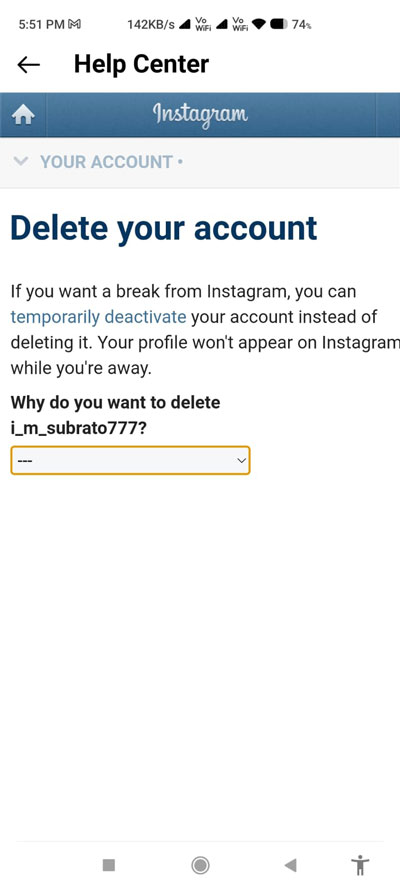 How to Delete an Instagram Account on Android? 8 Delete an Instagram Account