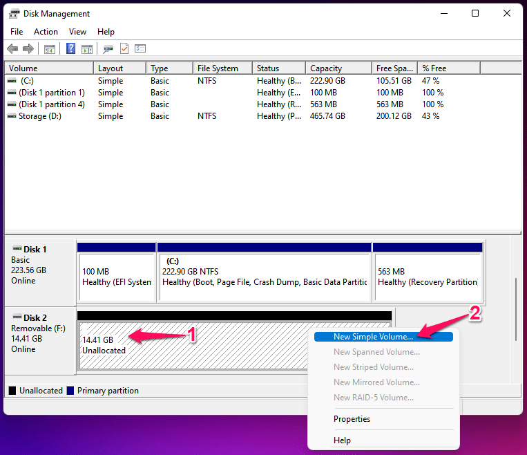How to Fix corrupted USB Drive or SD Card? 10 (9) Create a new simple volume