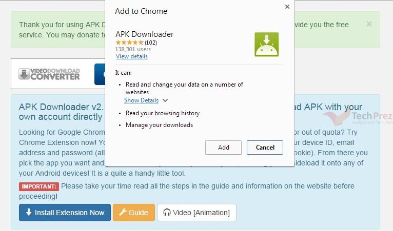 APK Downloader Plugin Extension