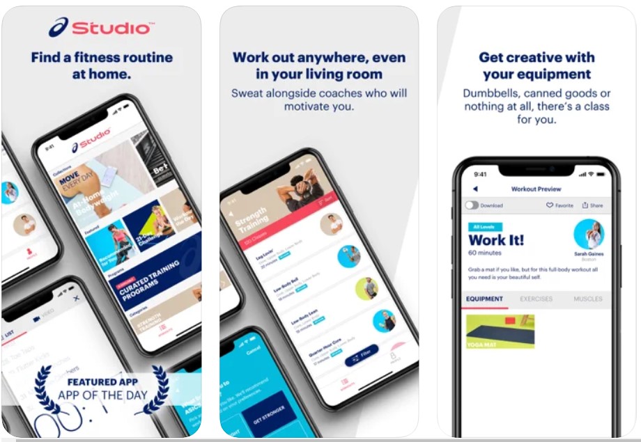 Top Best Exercise Apps for iPhone 10 ASICS Studio
