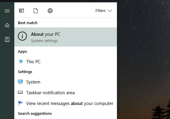 About Your PC: System Settings