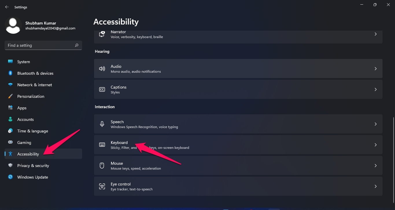 How to Fix Windows 11 Not Detecting the Keyboard? 19 Accessiblilty-keyboard