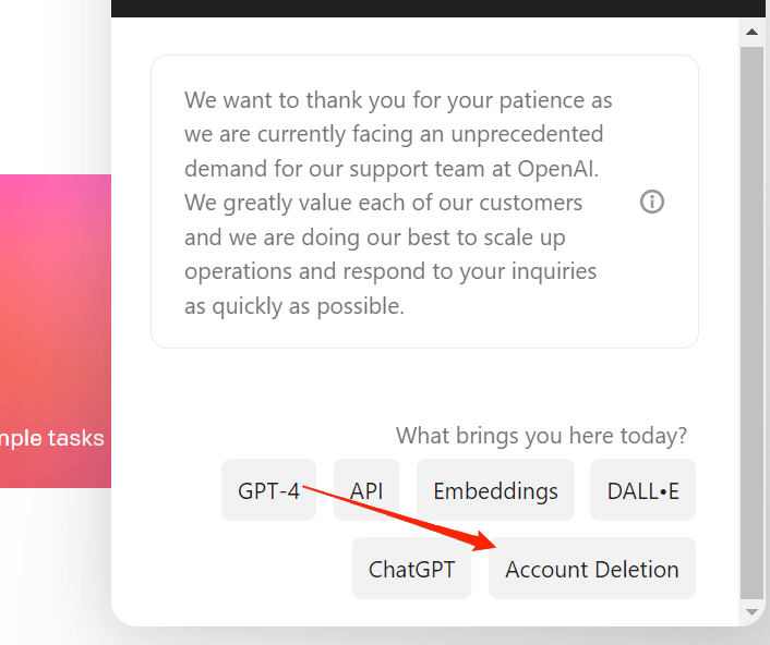 How to Delete ChatGPT Account and Data? 7 Select Account Deletion from the options