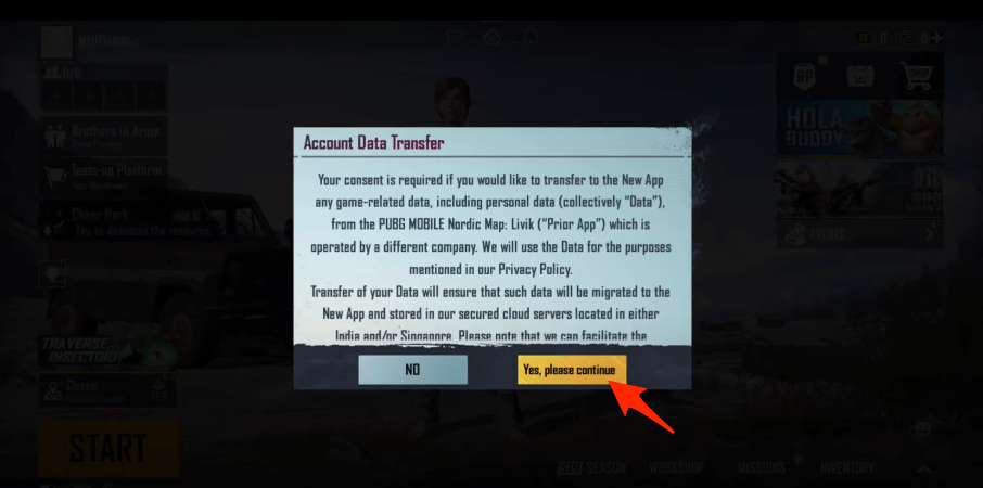 Migrate Data from PUBG Mobile to Battlegrounds Mobile 6 Account_Data_Transfer