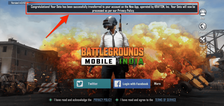 Migrate Data from PUBG Mobile to Battlegrounds Mobile 11 Account Data Transfered