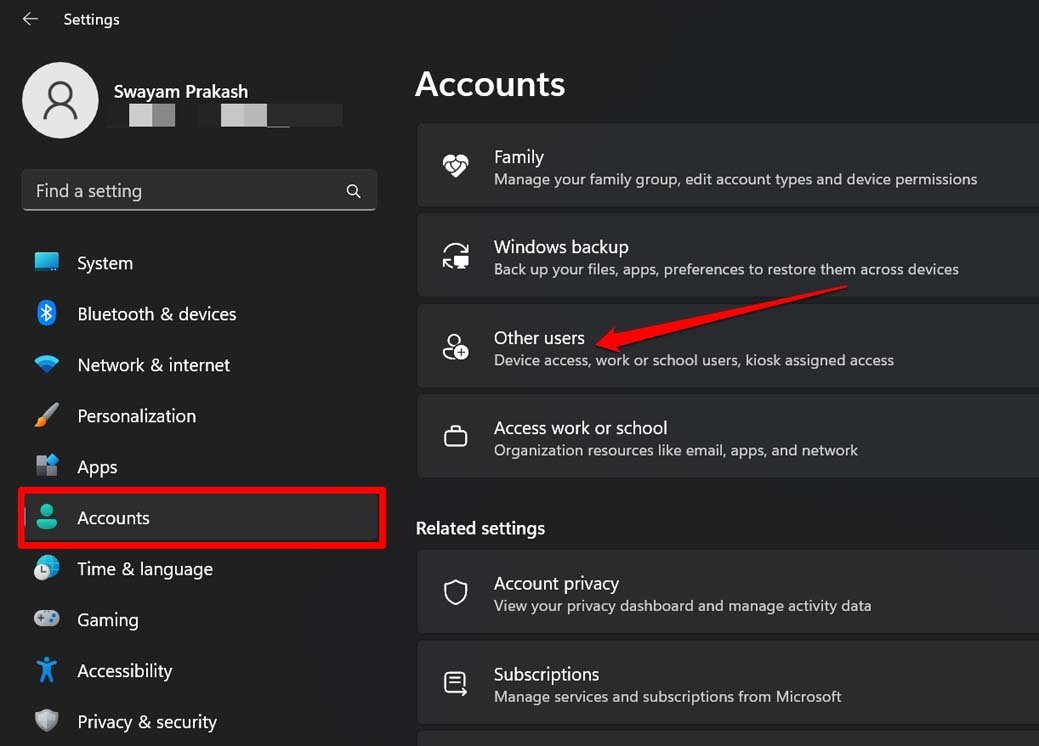 Accounts Other Users