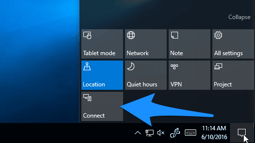 How to Screencast Windows On Smart TV? 3 Action Center