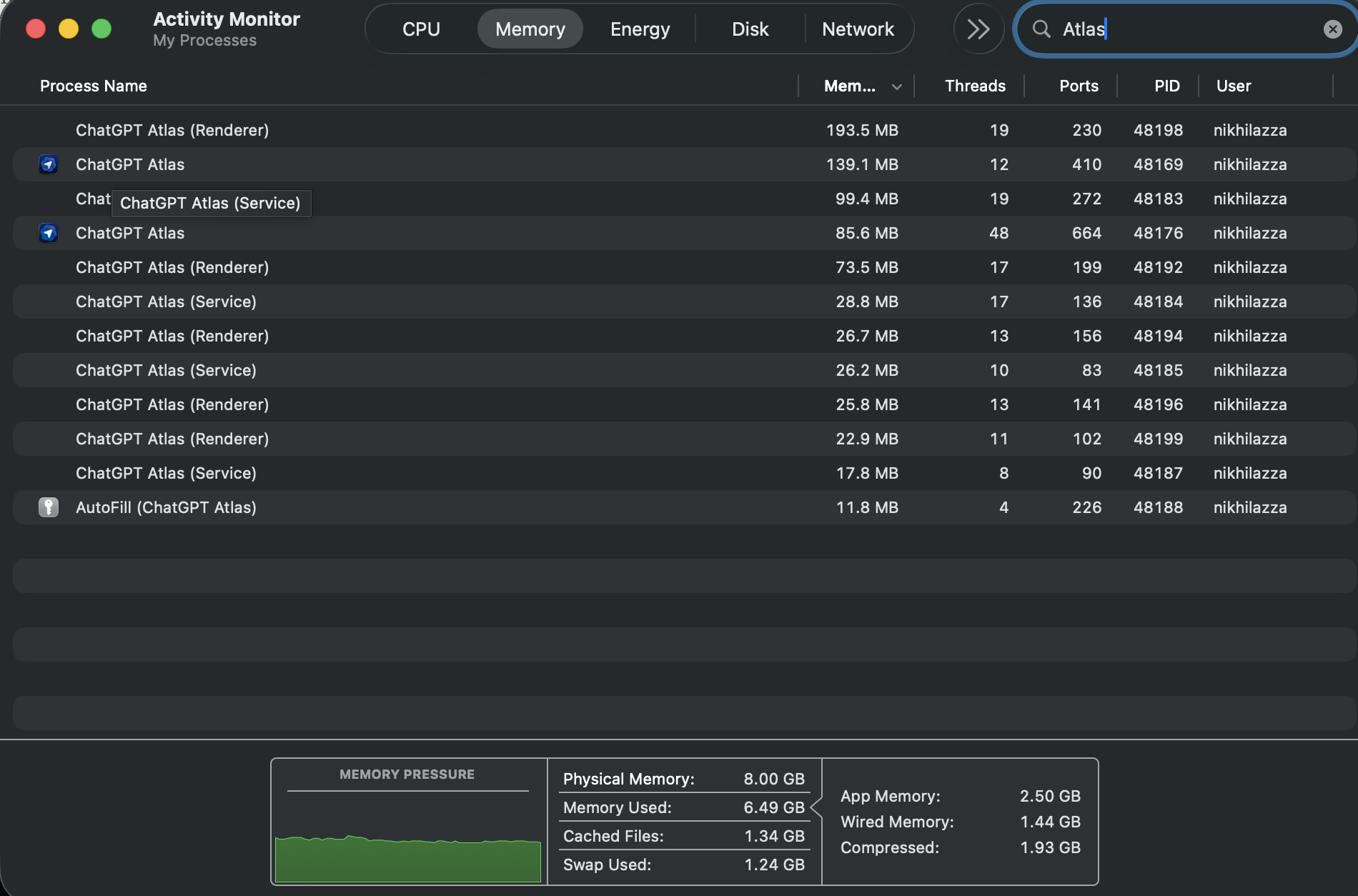 I Used ChatGPT Atlas for a Month, Chrome Still Comes Out Ahead 8 Actvity Monitor Atlas Mac Report