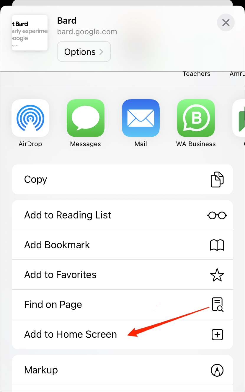 How to Install Google Bard as App on iPhone? 4 Add To Home Screen option