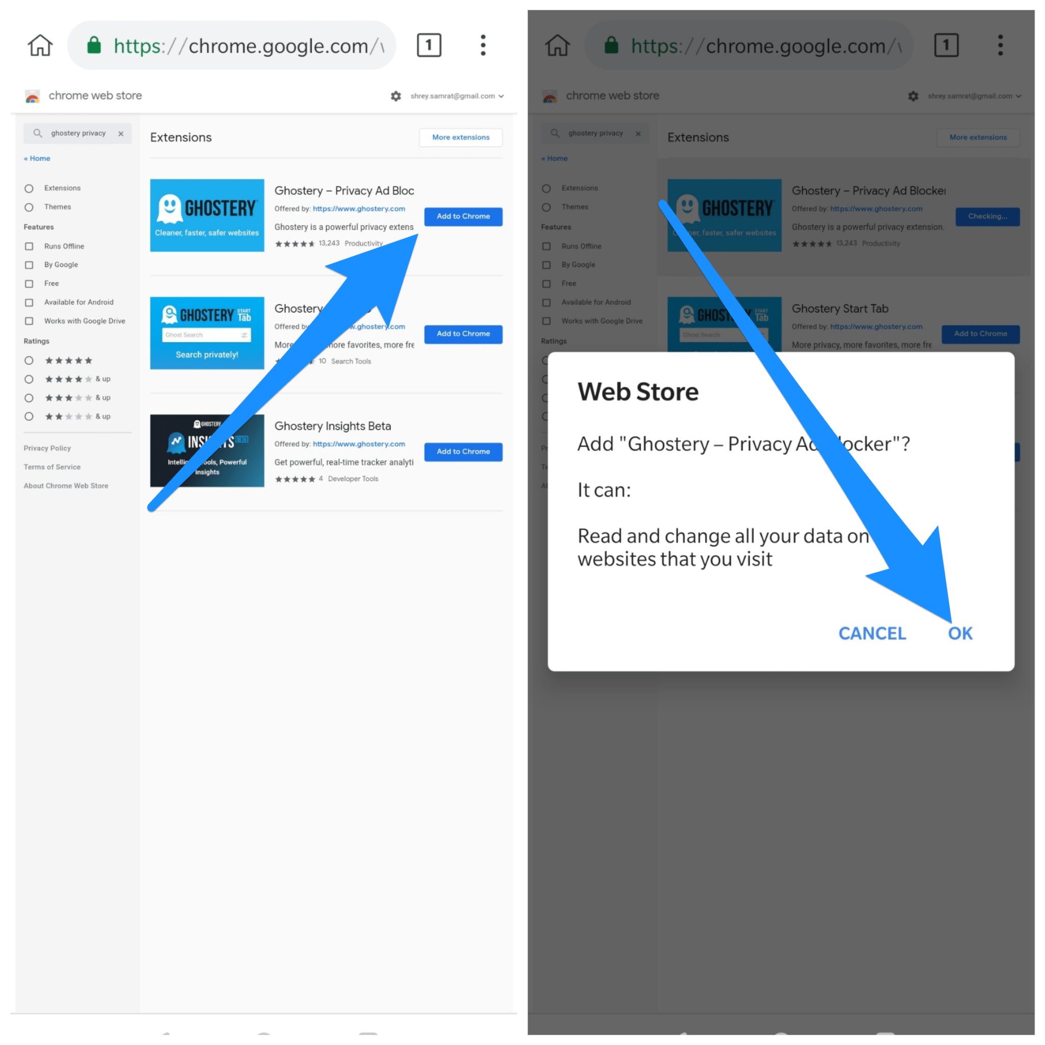 Install Google Chrome Extensions on Android Browser 3 Add_Ghostery_on_Kiwi