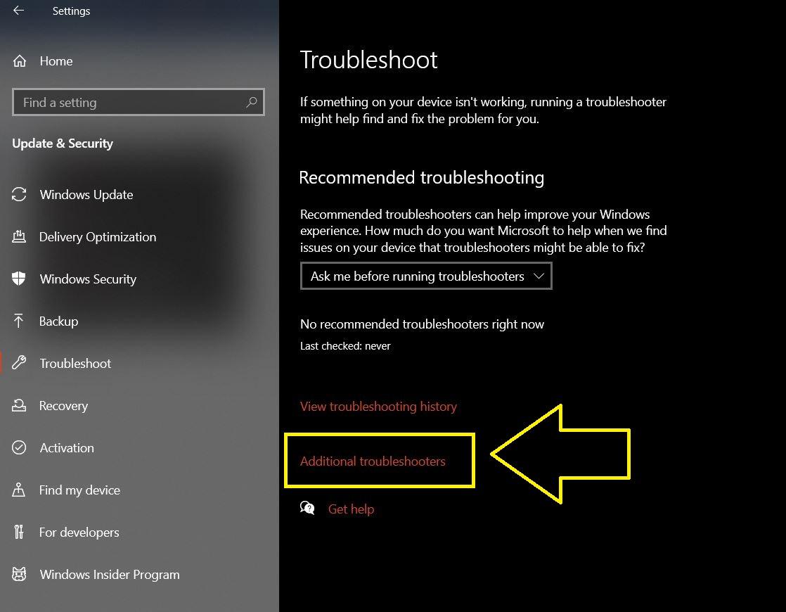 Additional Troubleshoot