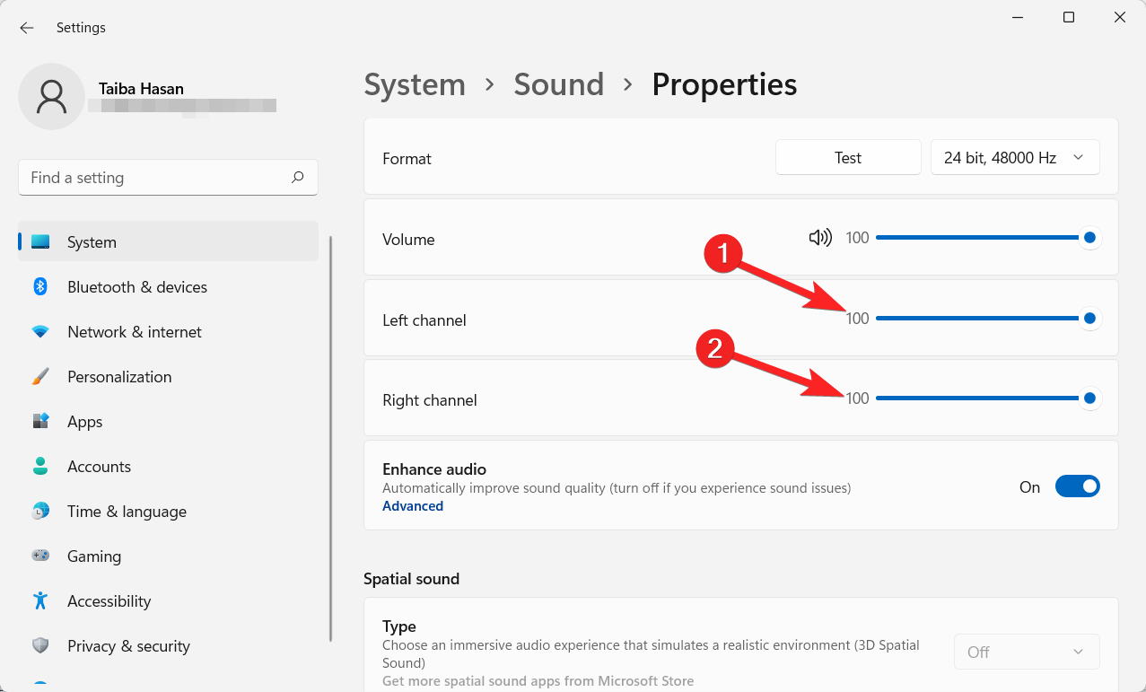 Adjust Audio Balance in Windows 11: Balance Left / Right Sound 4 Adjust volume levels for right and left channels