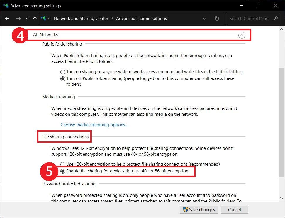Advanced Sharing Setting