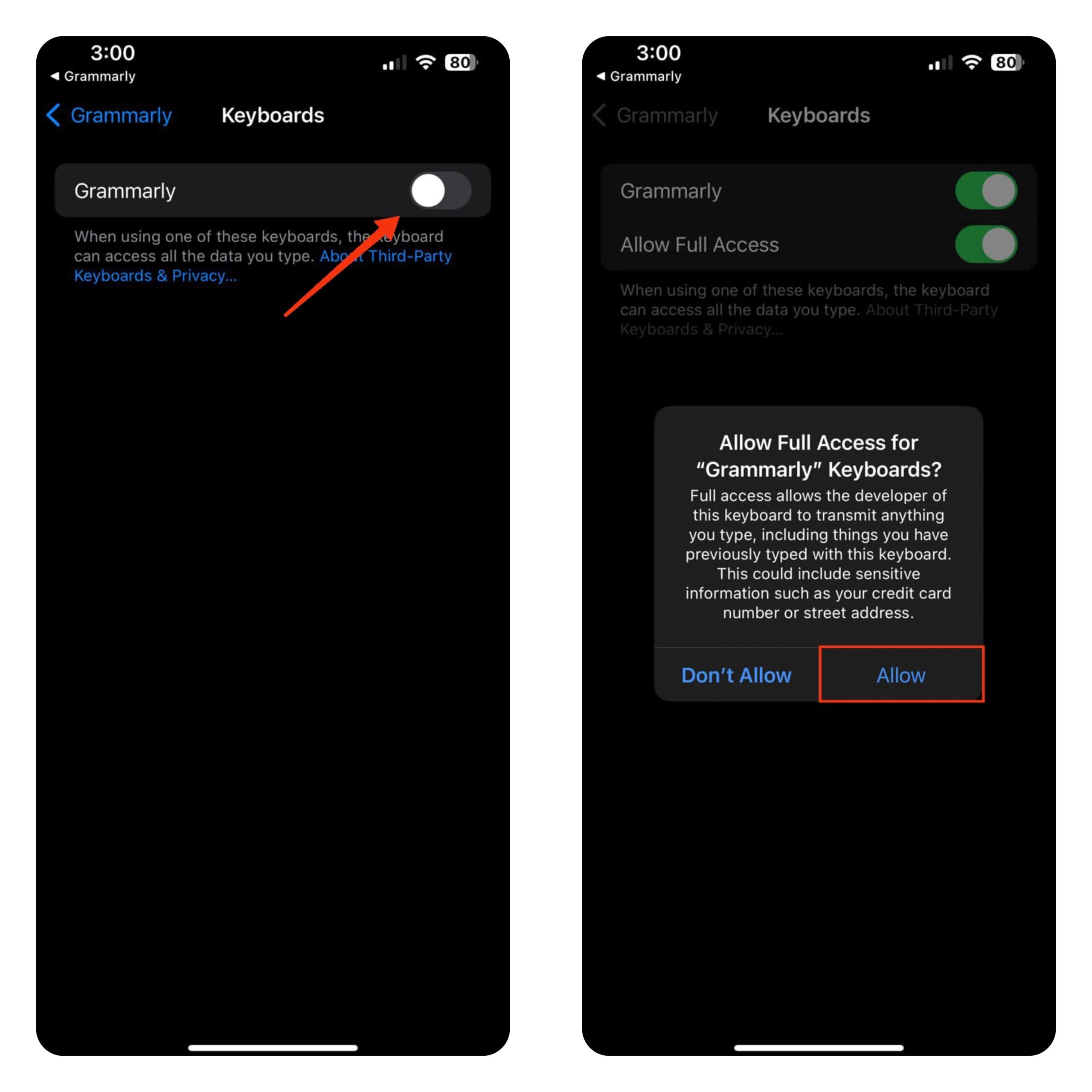 How to Change Keyboard on iPhone: Ultimate Guide 11 Allow Grammarly