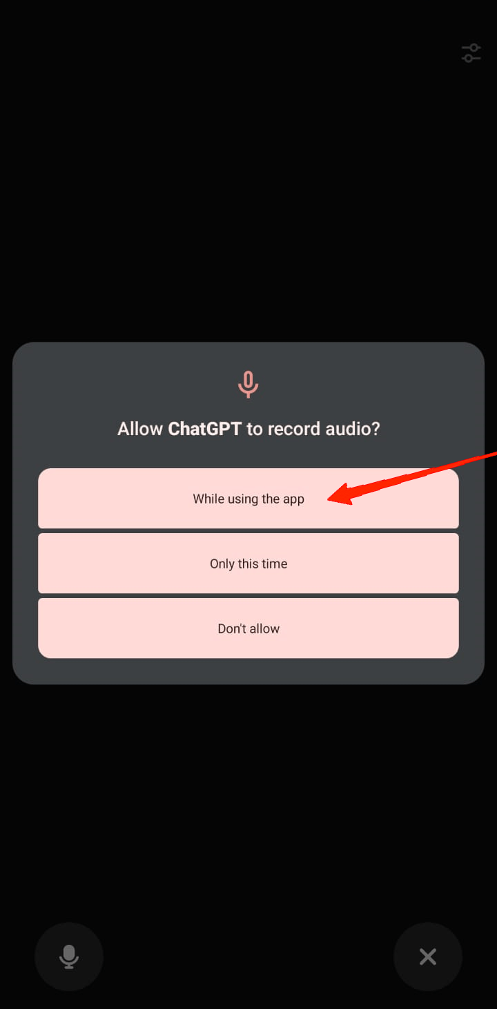 tap on "While using the app