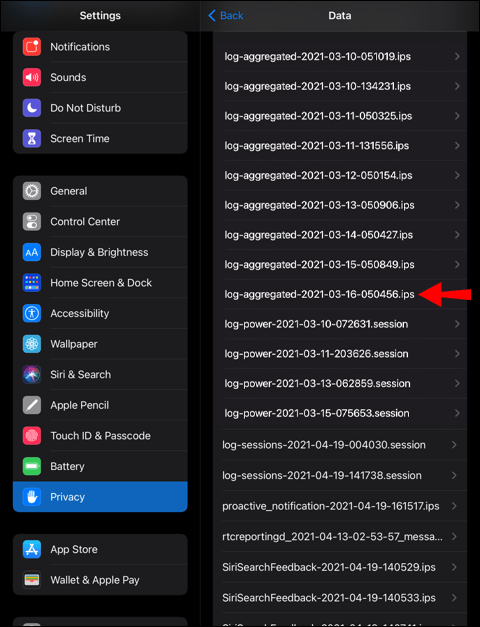 How to Check iPad Battery Health 4 Among the available files, select the one with the latest date.