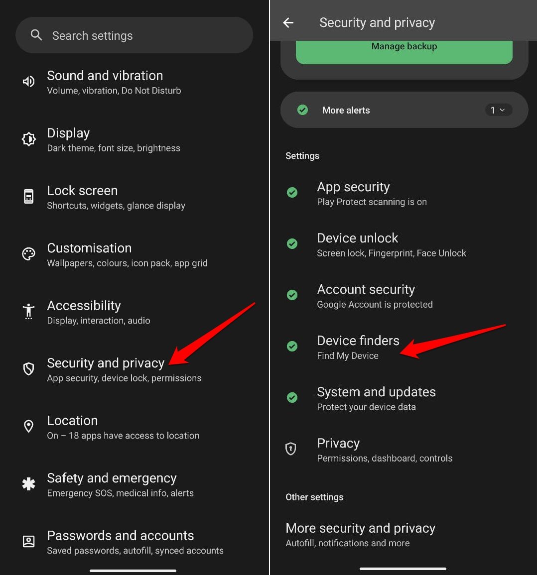 Android device finders