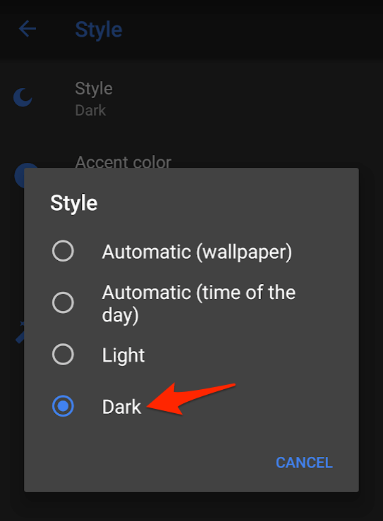 Android Dark Mode Theme: 7 Official Apps Supporting Night Mode 3 Android Display Settings - Dark Style