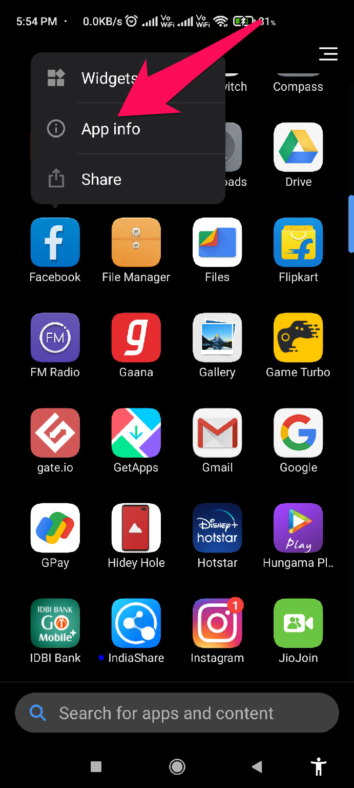 facebook app info