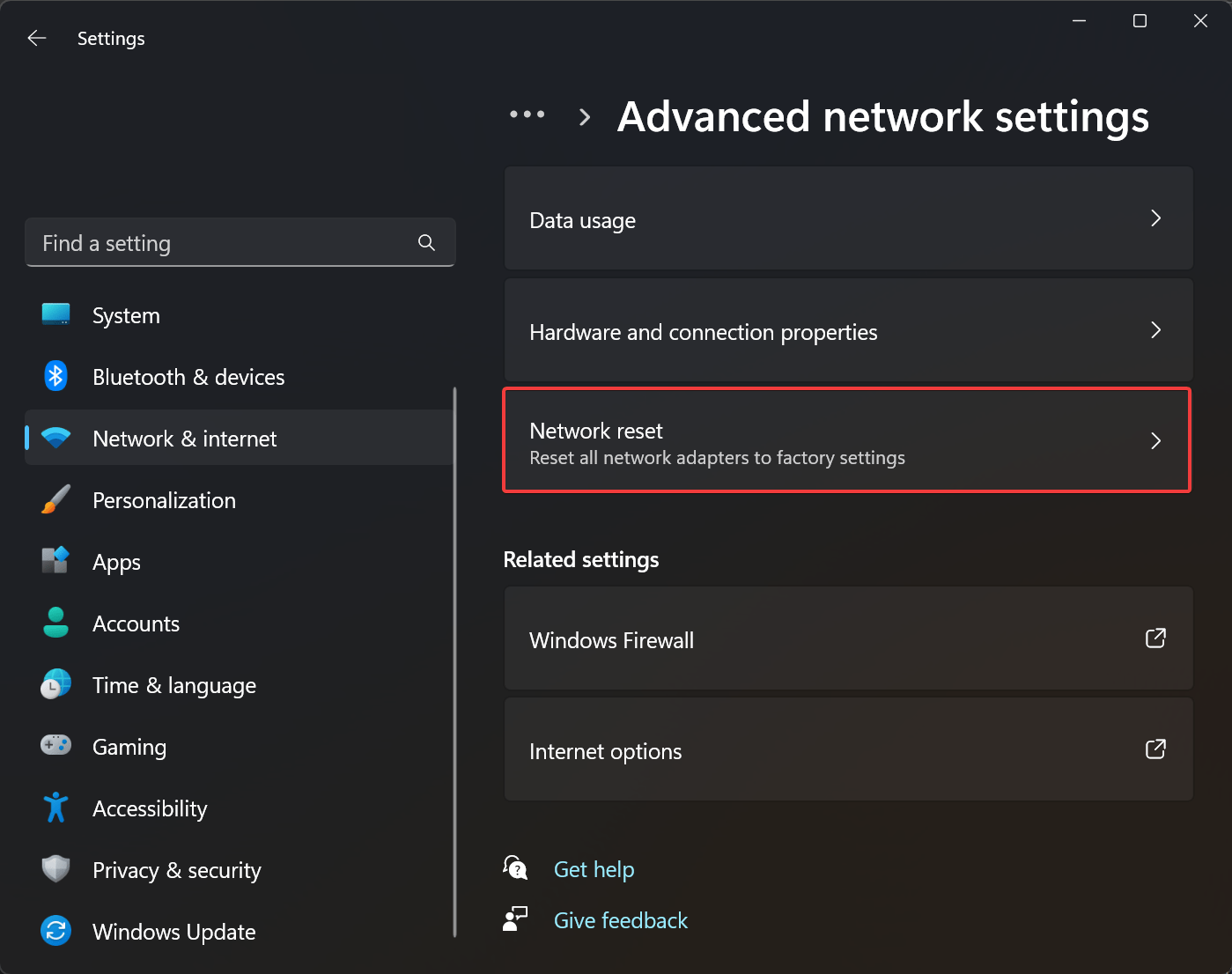 How to Fix No Wi-Fi Toggle in Action Center on Windows 11 18 click on Network reset
