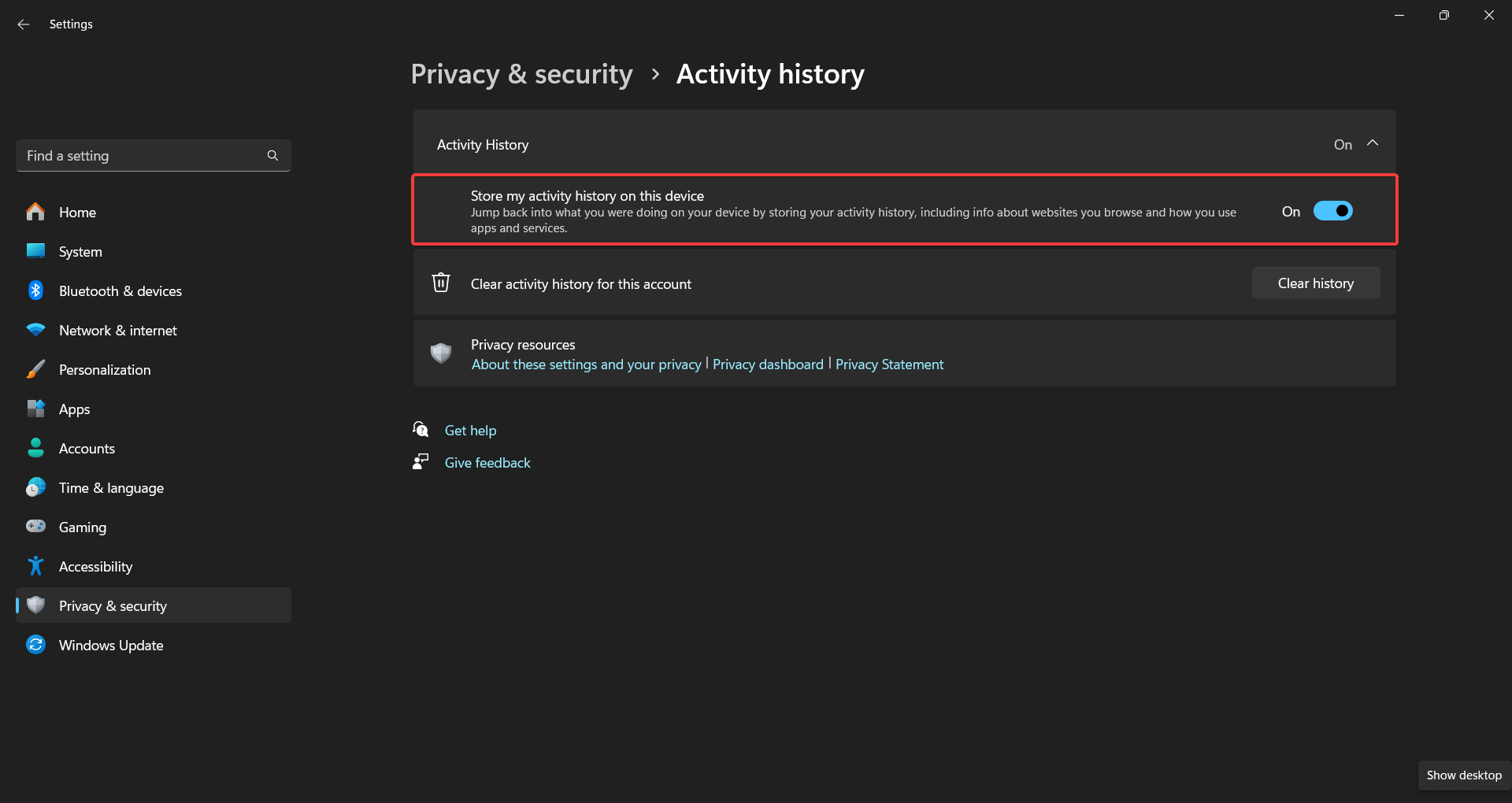 How to Disable Store Activity History in Windows 11 3 turn off Activity History