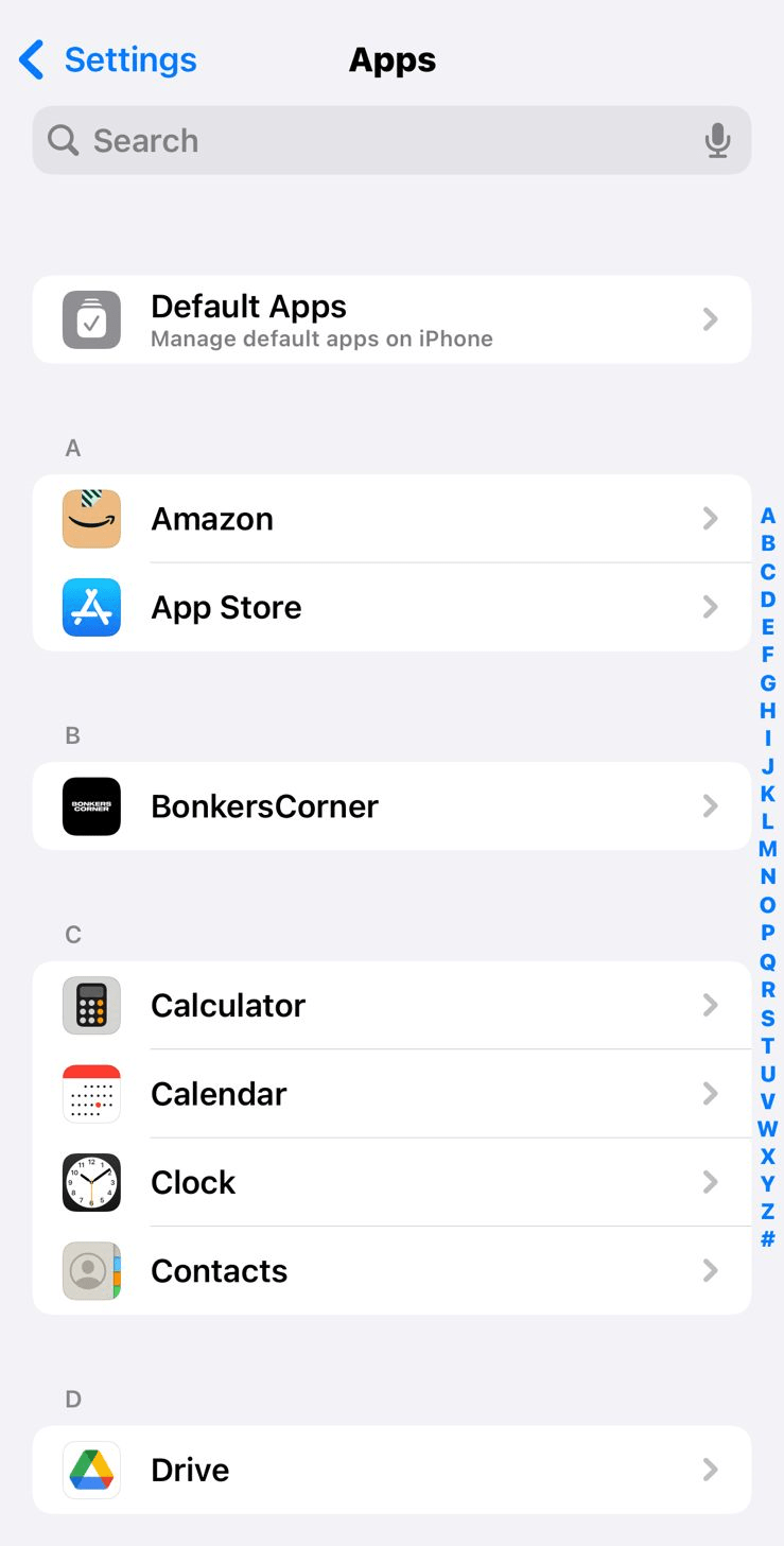 How to Fix iOS 18 Call Recording Not Working on iPhone 3 Now, scroll down and select the "Apps" option.