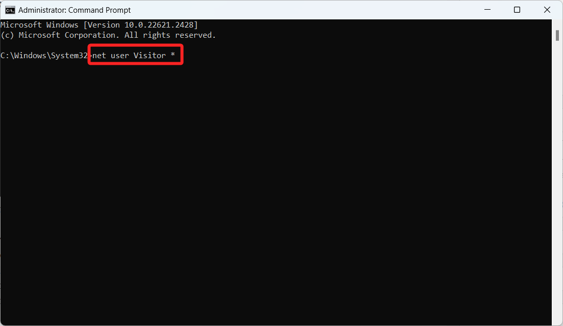 How to Add a Guest Account in Windows 11 13 Assign a password to the guest account using cmd