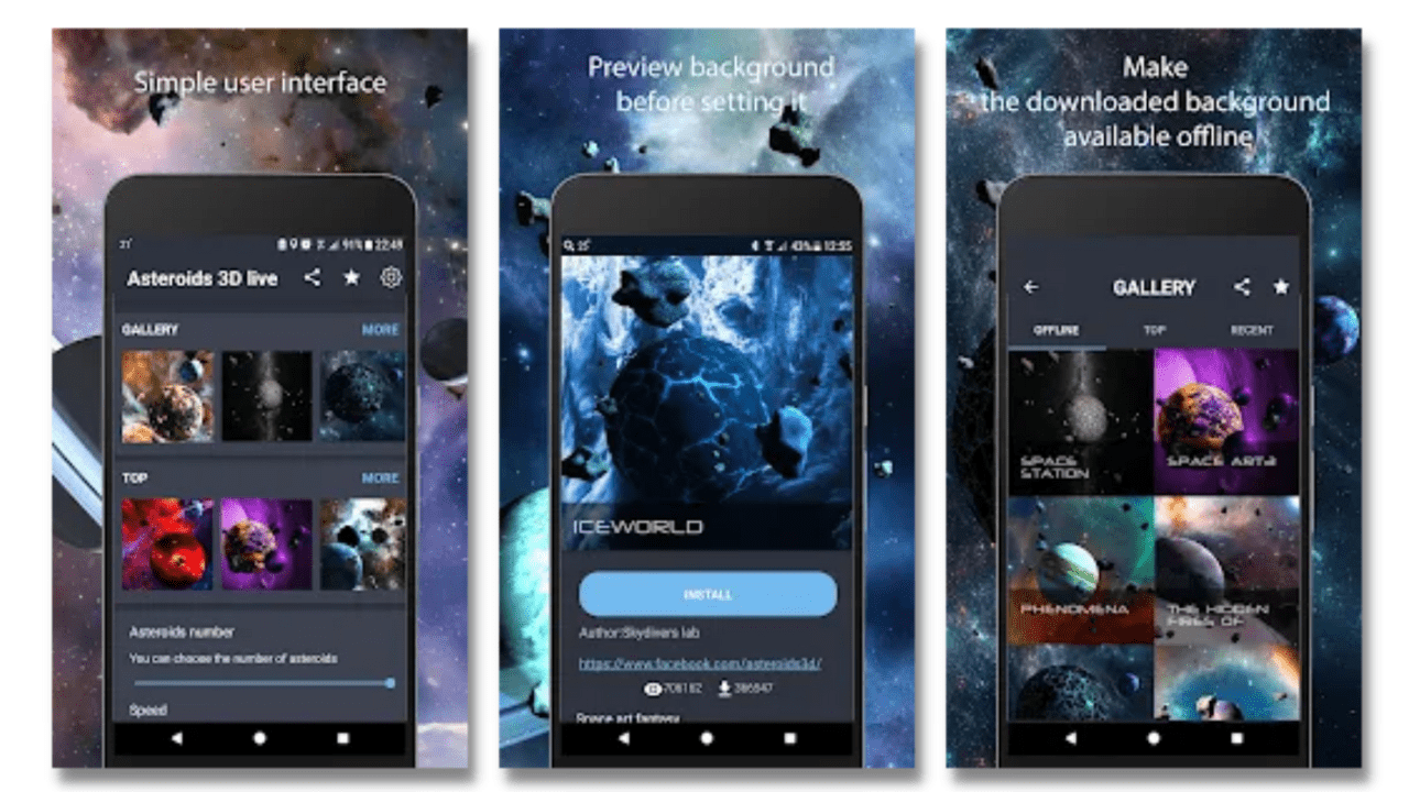 10 Best 3D Live Wallpaper Apps for Android 5 Asteroid Live Wallpaper
