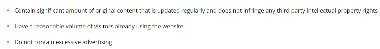 Basic criteria to fulfilled for approval