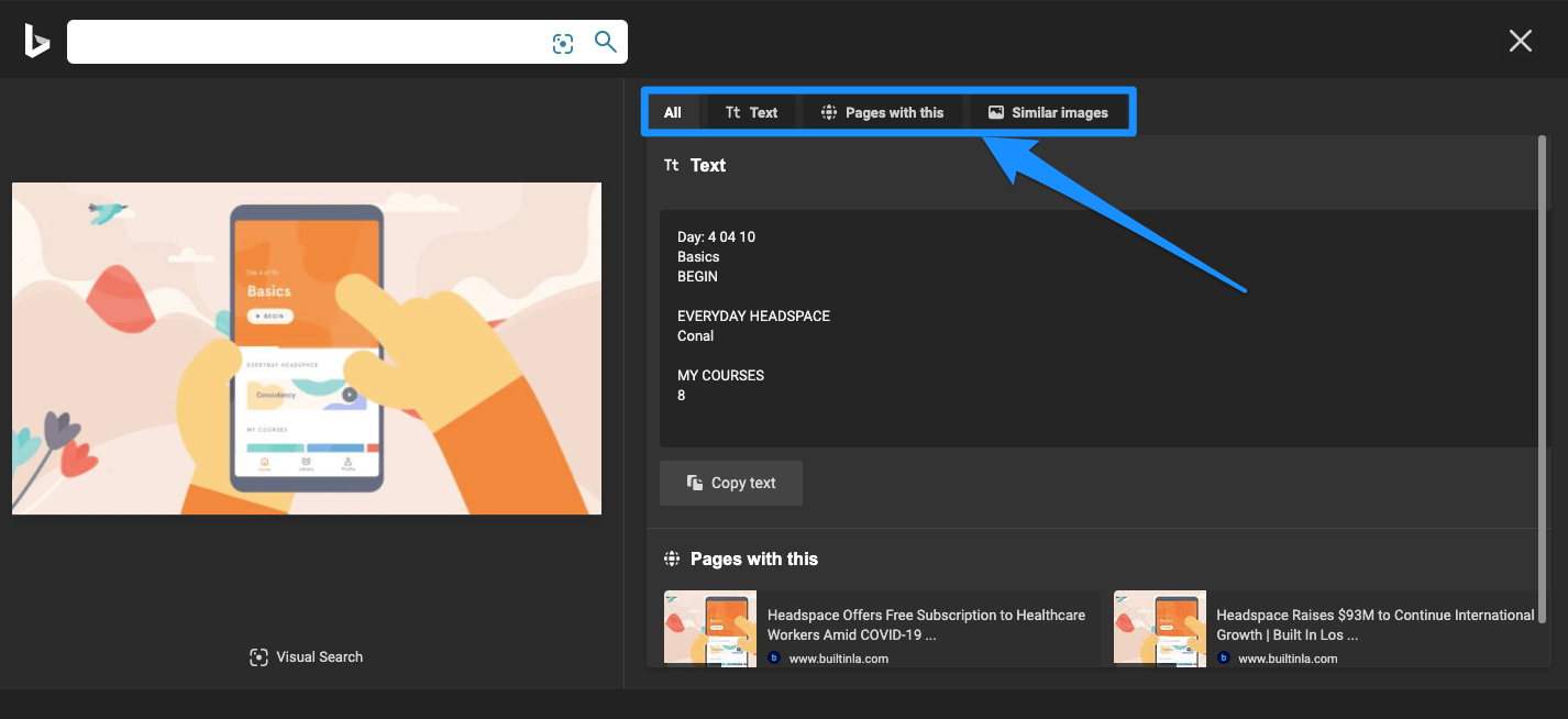 Bing Categorised Results