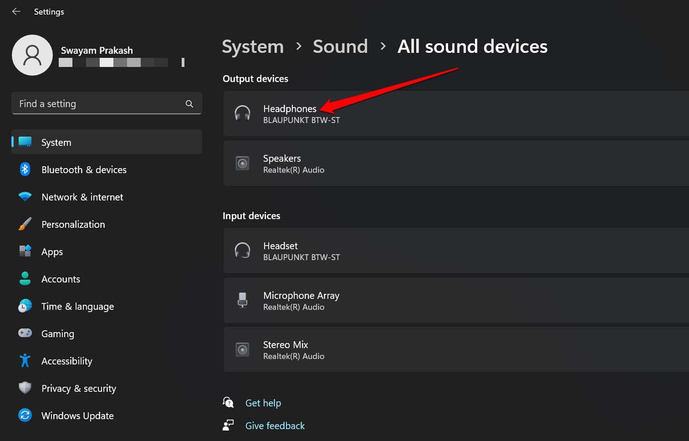 Bluetooth audio output device