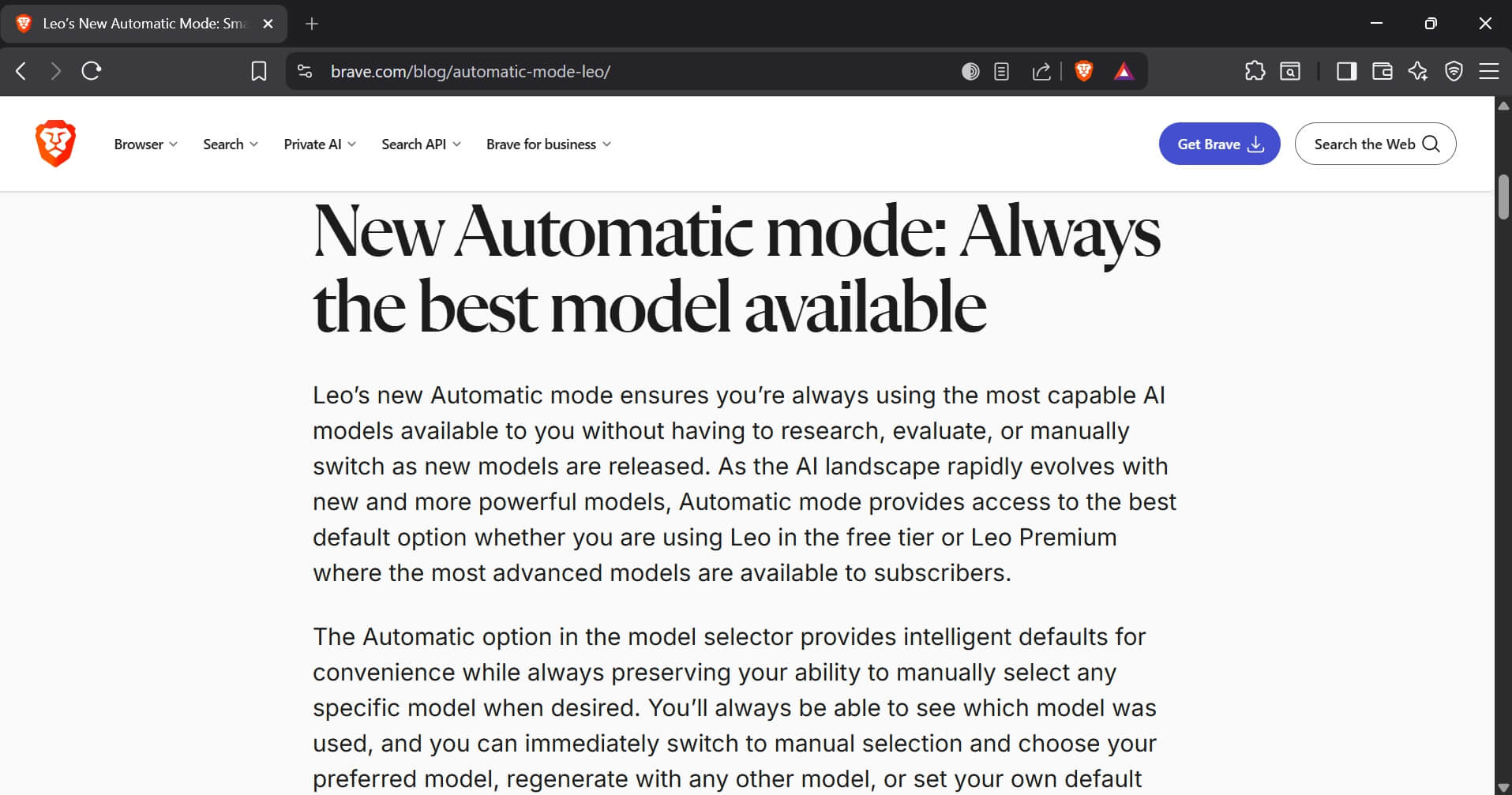 I tried Brave Leo expecting a typical browser AI and it was harder to give up 3 Brave LEO automatic mode
